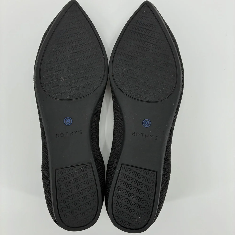 Rothy’s Women’s Black Knit ‘The Point’ Flats Slip On Dress Shoes Comfort Size 9 - Picture 9 of 10